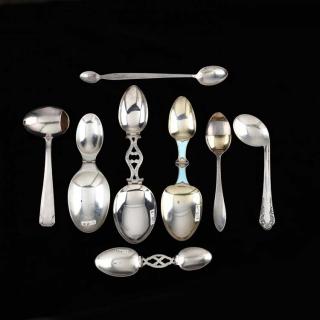 Appraisal: Grouping of Eight Silver Medicine Spoons the first is Towle