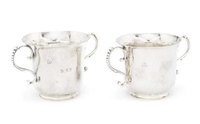 Appraisal: A mid- th century Channel Islands silver two-handled porringer by