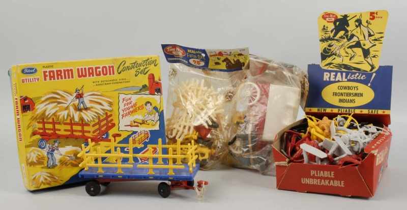 Appraisal: Lot of Plastic Toys Description American Includes Ideal Farm Wagon