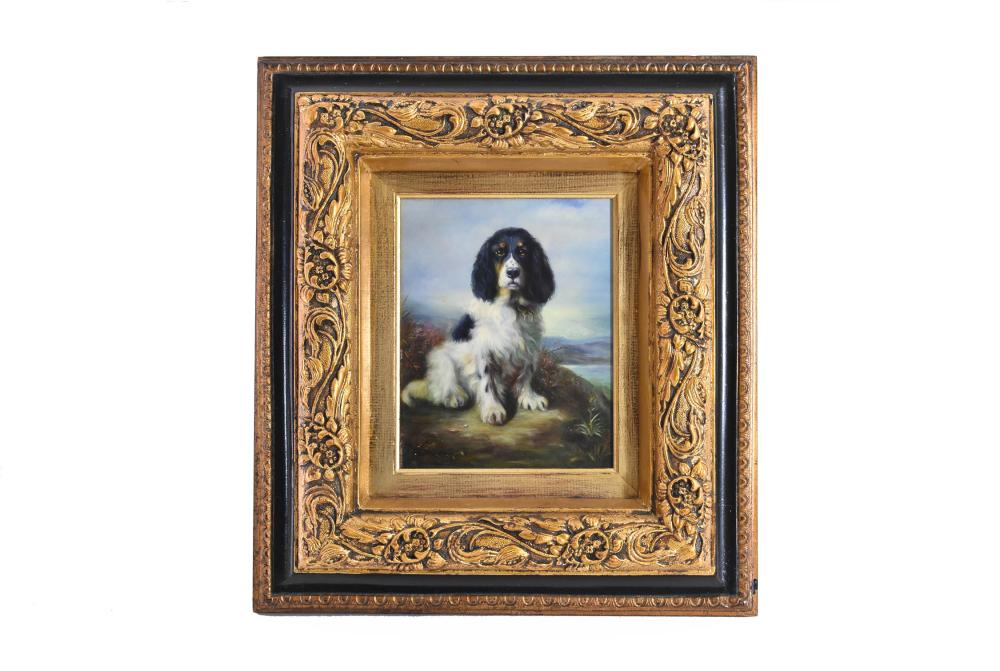 Appraisal: TH CENTURY PAINTING OF A SPANIELPortrait of a Spaniel Signed