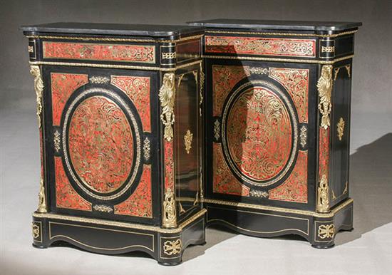 Appraisal: Pair of Napoleon III Ormolu Mounted 'Boulle' Marquetry Ebonized Wood