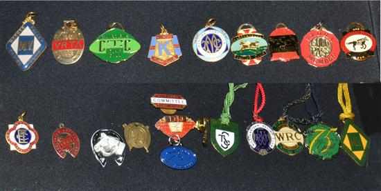 Appraisal: COLLECTION OF RACING BADGES the majority Victoria clubs - including