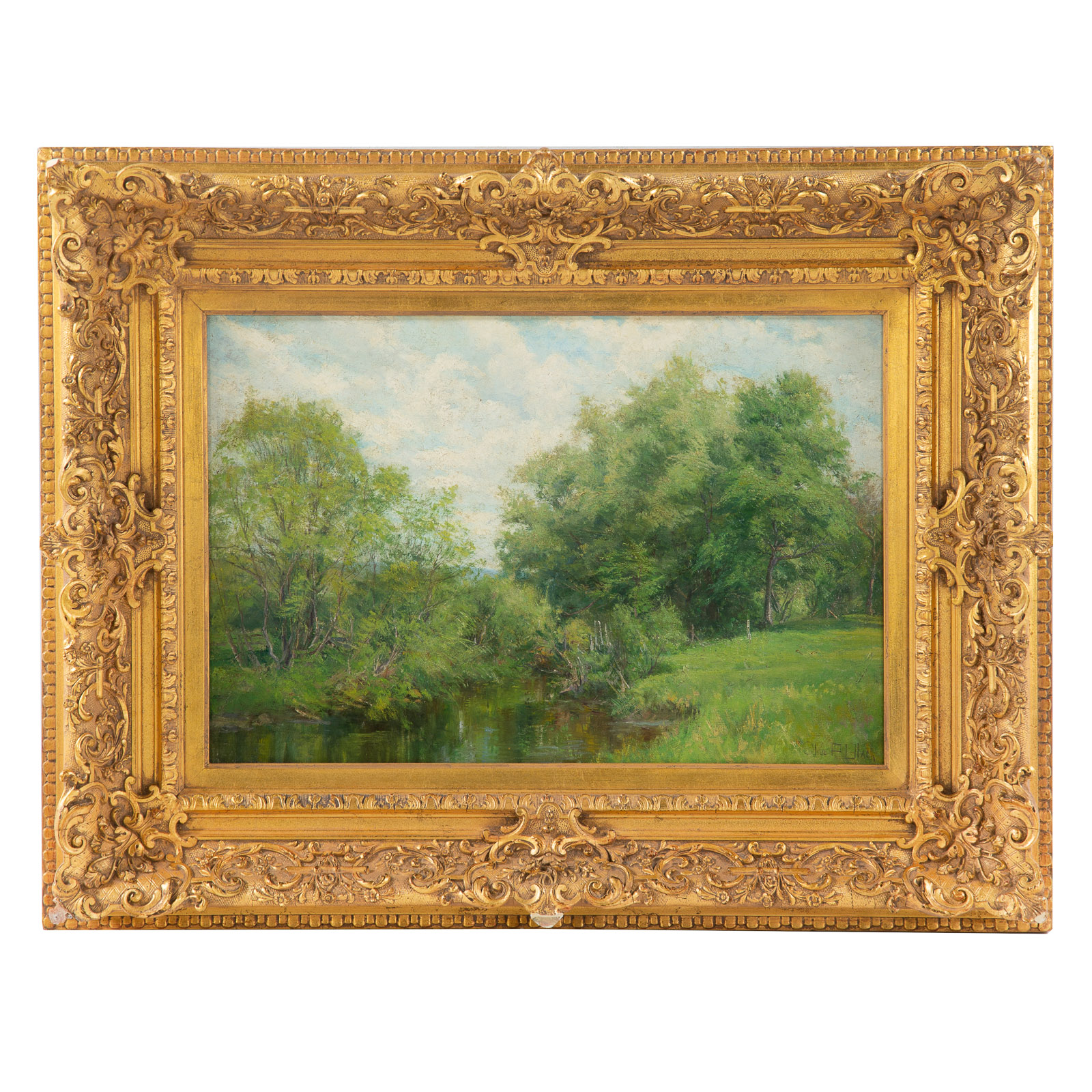 Appraisal: OLIVE PARKER BLACK SPRING LANDSCAPE OIL American - Oil on