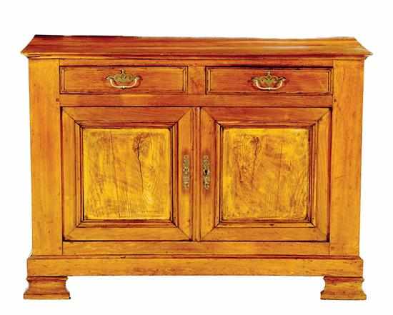 Appraisal: French walnut serving cabinet th century rectangular top above conforming