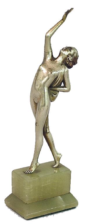 Appraisal: Small Art Deco bronze figure by Josef Lorenzl modelled as