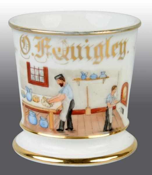 Appraisal: O F Quigley Bakery Occupational Shaving Mug Description Marked T