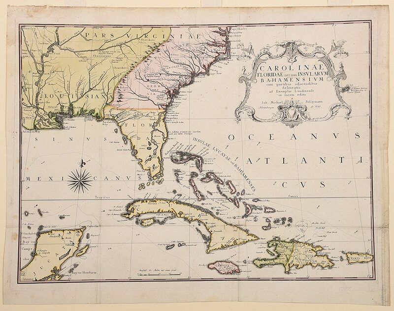 Appraisal: Catesby Seligmann Carolinae Floridae Map Johann Michael Seligmann German -