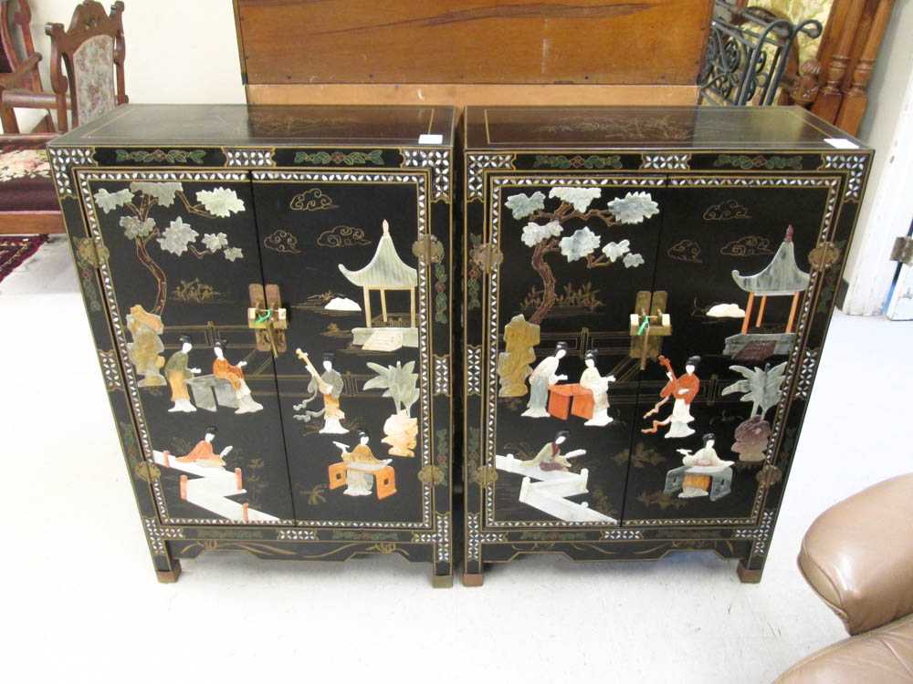 Appraisal: A PAIR OF CHINESE SIDE CABINETS late th century each