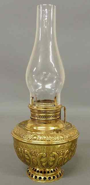 Appraisal: Brass oil lamp As found h