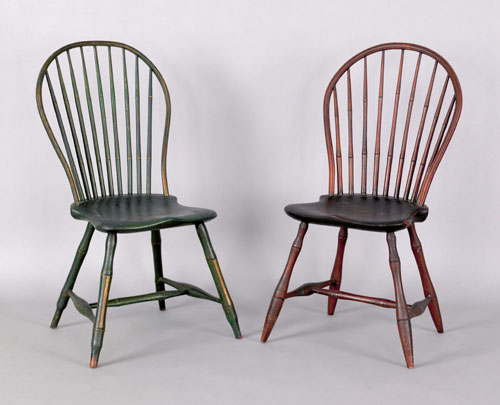 Appraisal: Two Pennsylvania bowback windsor side chairs ca branded C Heiny