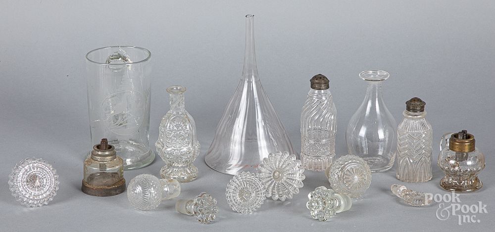 Appraisal: Group of early colorless glass Group of early colorless glass