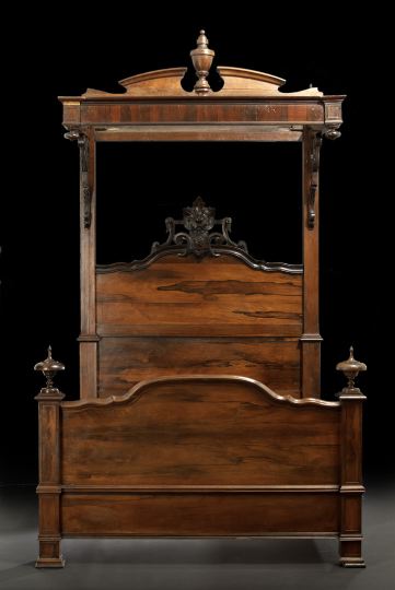 Appraisal: American Renaissance Revival Rosewood Half-Tester Bed third quarter th century