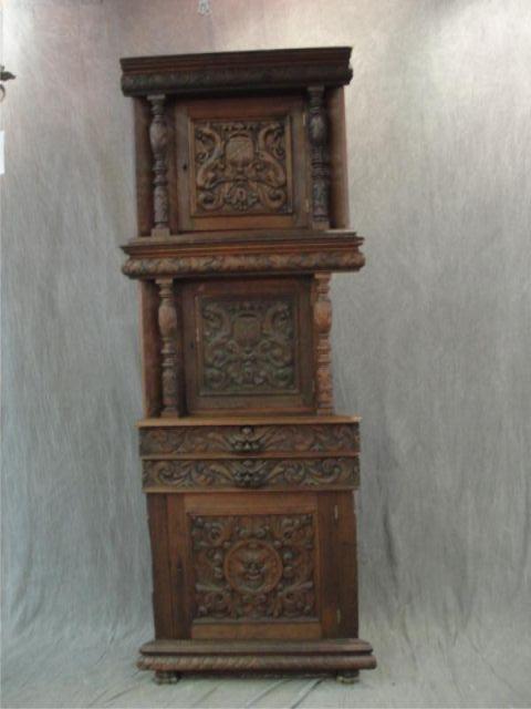 Appraisal: Highly Carved Piece Corner Cabinet As is From a prominent