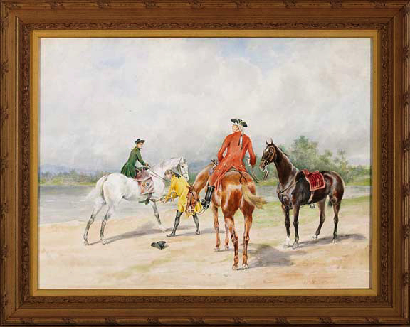 Appraisal: William Oothout American - Figures on Horseback in a Landscape