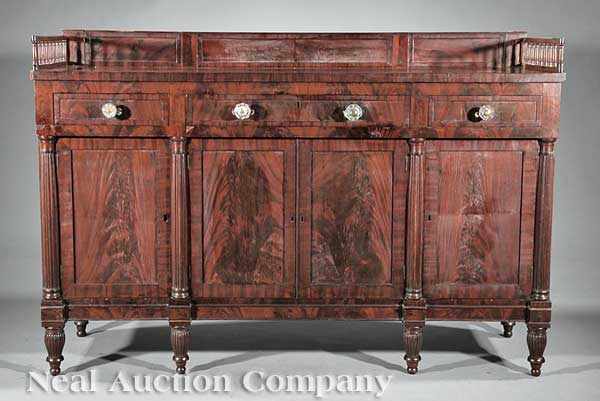 Appraisal: An American Classical Carved Mahogany Sideboard c - probably Norfolk