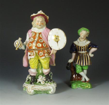 Appraisal: A late th century Derby figure of Falstaff painted in