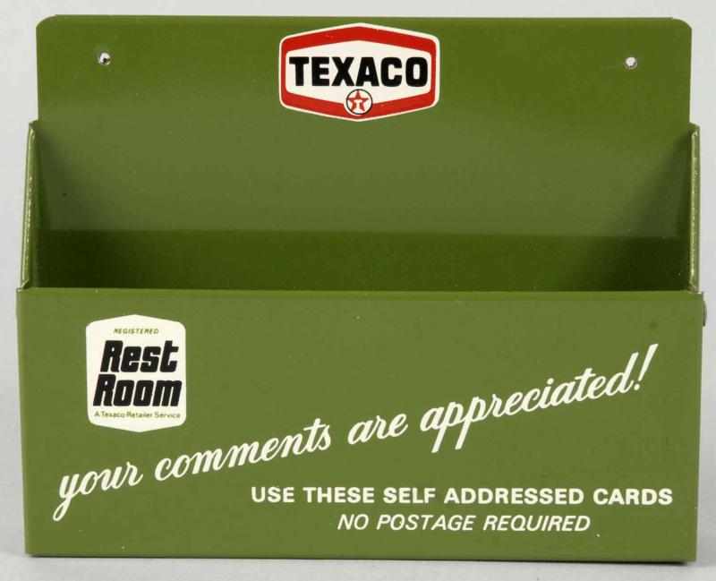 Appraisal: Tin Texaco Comment Card Holder Description Circa s Great-looking piece