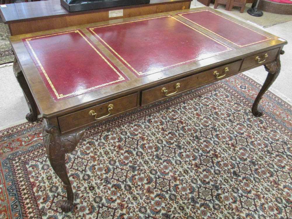 Appraisal: BAKER CHIPPENDALE STYLE MAHOGANY BUREAU PLAT Baker Furniture Co th