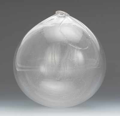 Appraisal: A Clear Glass Witch Ball Blown clear end of day