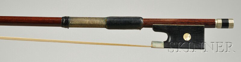 Appraisal: Nickel-mounted Violin Bow the round stick unstamped weight grams Estimate