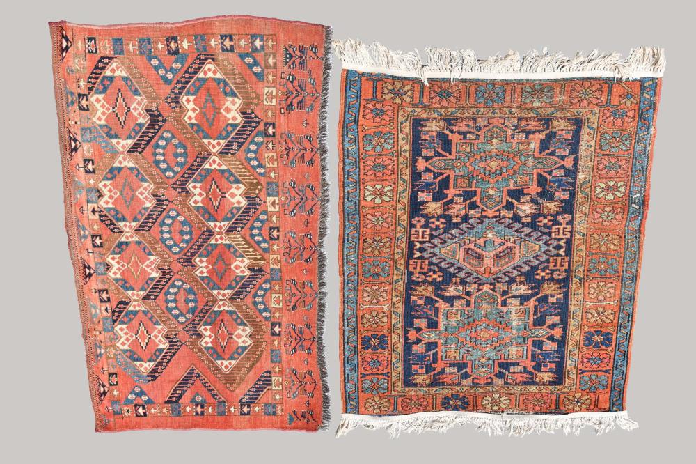 Appraisal: ANTIQUE TEKKE TURKOMAN A HAMADAN RUGThe first with multiple repeating