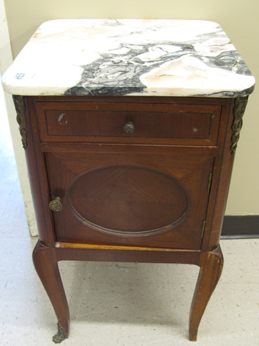 Appraisal: LOUIS XV STYLE MAHOGANY CABINET NIGHTSTAND Continental early th century