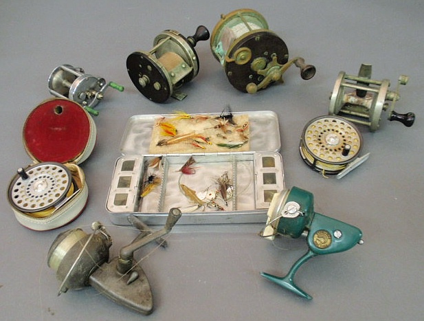 Appraisal: Group of fishing reels- two Hardy Bros fly reels Vom