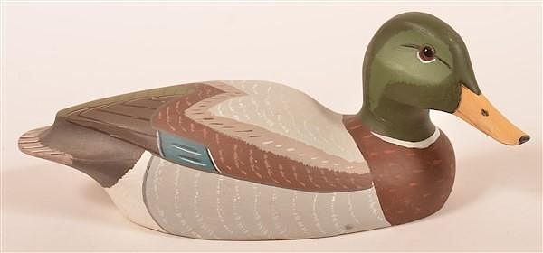 Appraisal: W L Gable Mallard Drake Miniature Decoy Signed W L