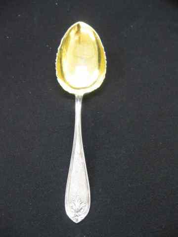 Appraisal: Durgin St Louis Coin Silver Serving Spoon scalloped gold wash