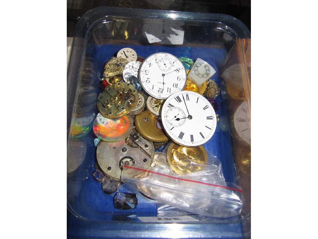 Appraisal: Box of watch movements etc