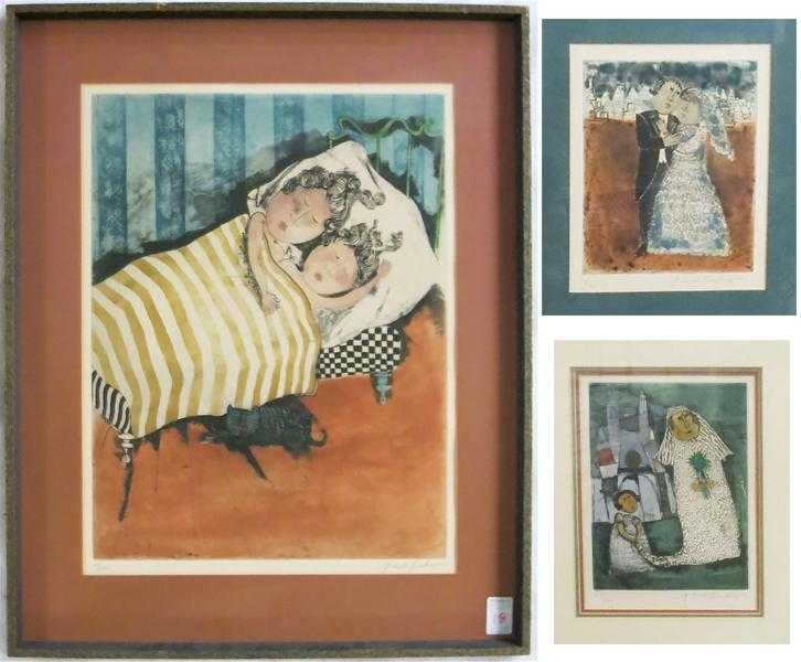 Appraisal: GRACIELA RODO BOULANGER THREE ETCHINGS AND AQUATINTS Bolivia France b