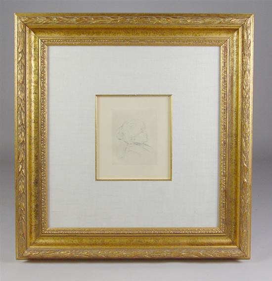 Appraisal: Etching After Renoir Half profile bust portrait of Berthe Morisot