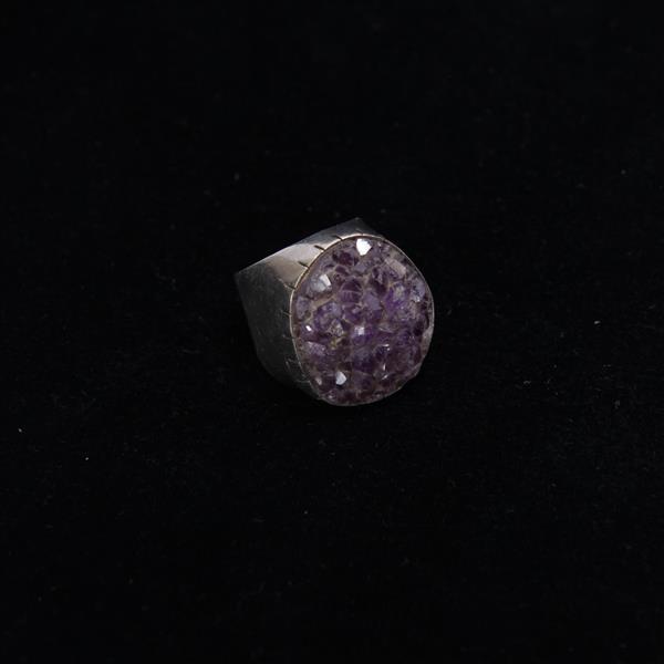 Appraisal: Rebecca Collins Sterling Silver Raw Amethyst Crystal Druzy Ring Ring