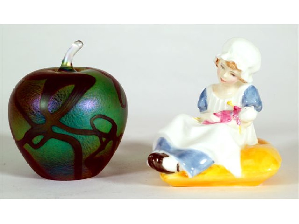 Appraisal: DITCHFIELD GLASFORM APPLE-FORM PAPERWEIGHT signed and with paper label -