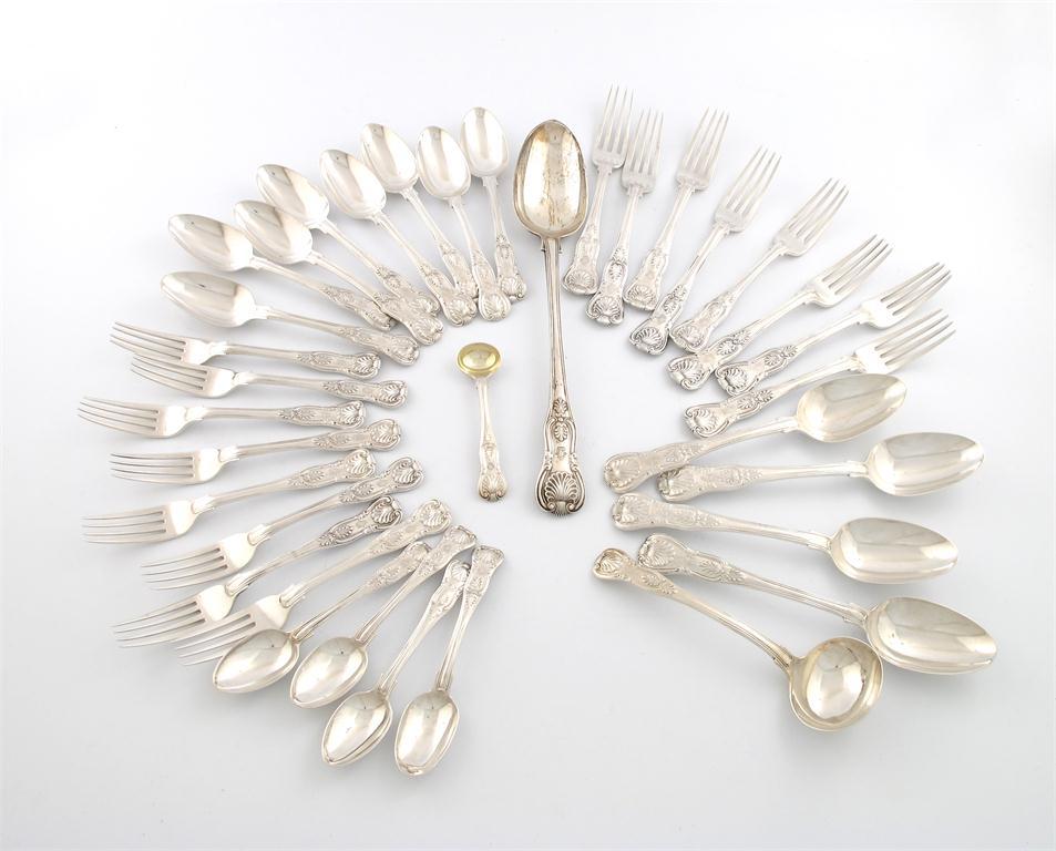 Appraisal: A collection of silver King s pattern flatware