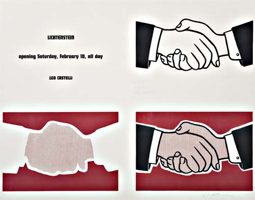 Appraisal: ROY LICHTENSTEIN Handshake Poster Offset color lithograph on smooth wove