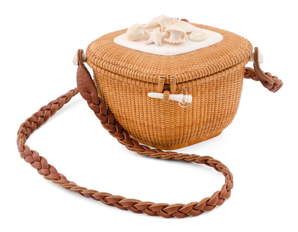 Appraisal: MICHAEL KANE NANTUCKET BASKET PURSE NANTUCKET MASSACHUSETTS DATED TOTAL HEIGHT