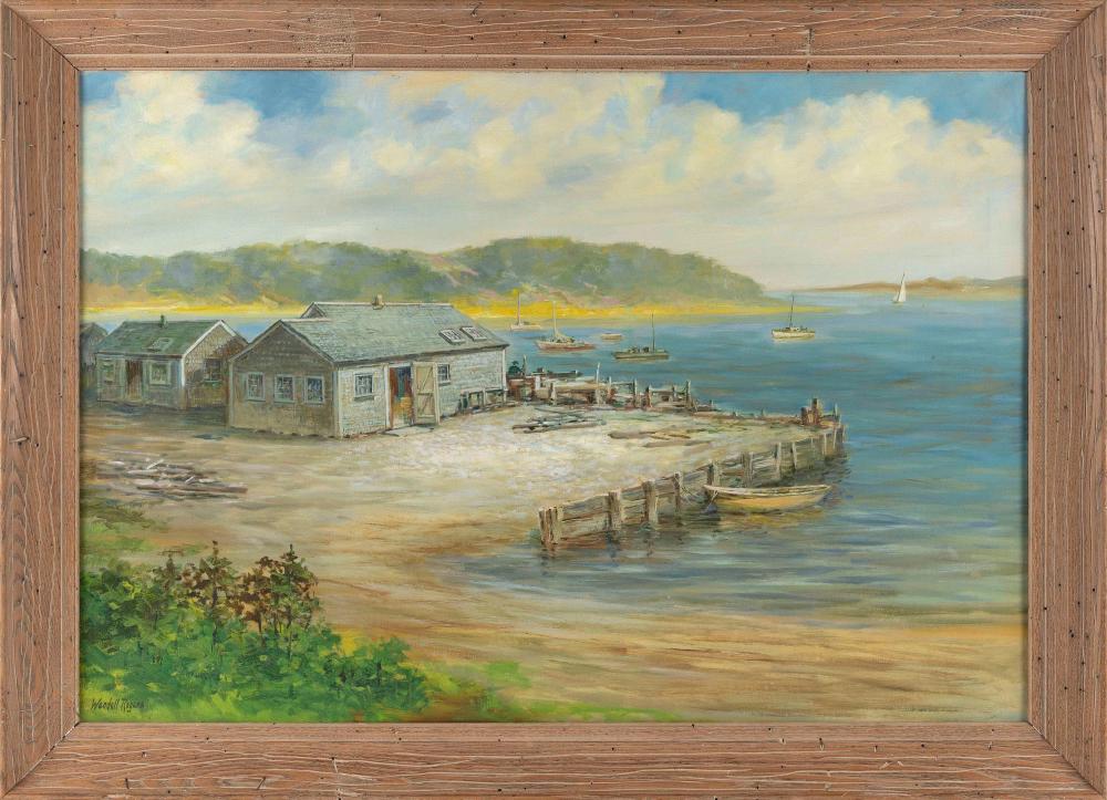 Appraisal: WENDELL ROGERS MASSACHUSETTS - OYSTER RIVER FISHING SHACKS OIL ON