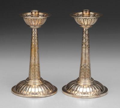 Appraisal: WMF silver-plated candlestick tapering column dome base bowl drip plate