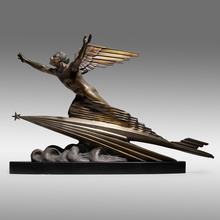 Appraisal: Fr d ric Focht L'AVIATION France c patinated bronze marble