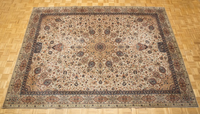 Appraisal: th c Karastan Beige Rug Center medallion ' x '