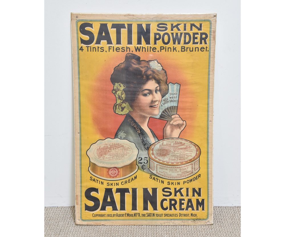 Appraisal: Poster - Satin Skin Powder Poster advertizing Satin Skin Powder