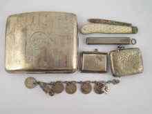 Appraisal: Small silver A vesta case Birmingham a registered double slide