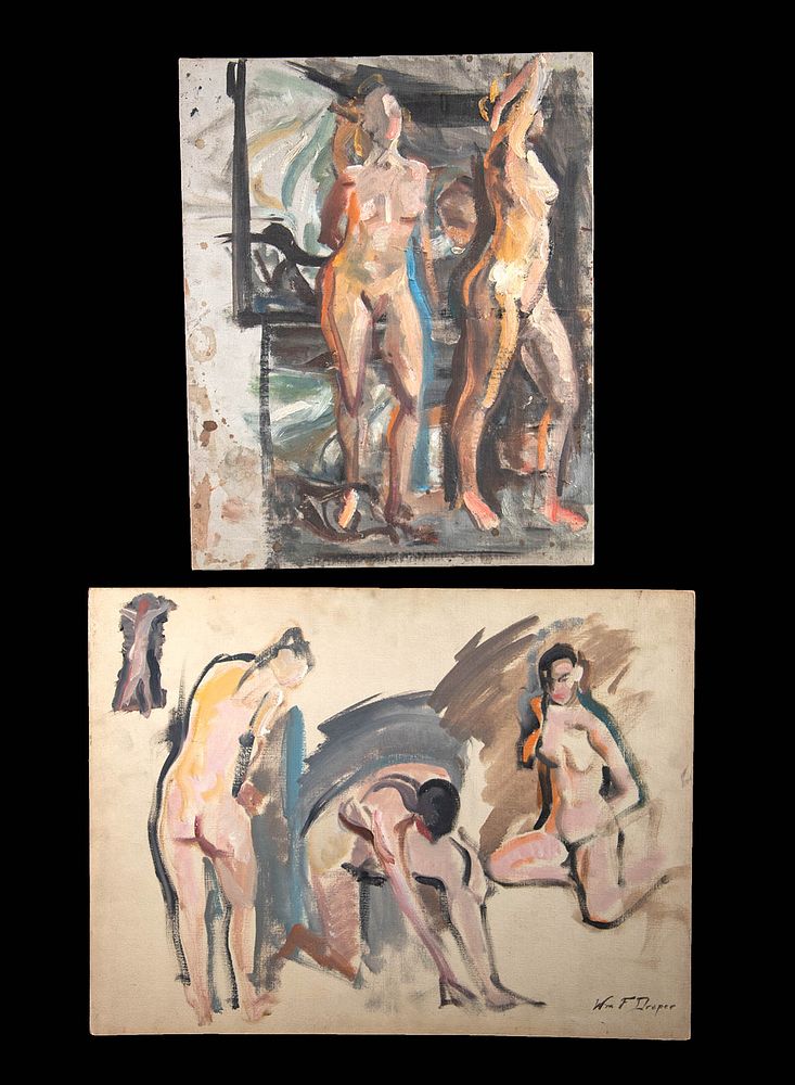 Appraisal: Lot of William Draper Paintings - Nudes s William Franklin