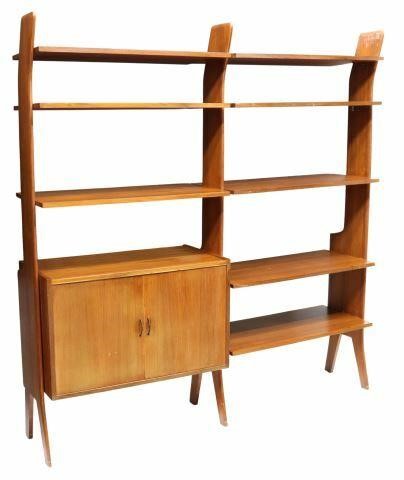 Appraisal: Italian mid-century modern teak two-unit bookcase c s eight open