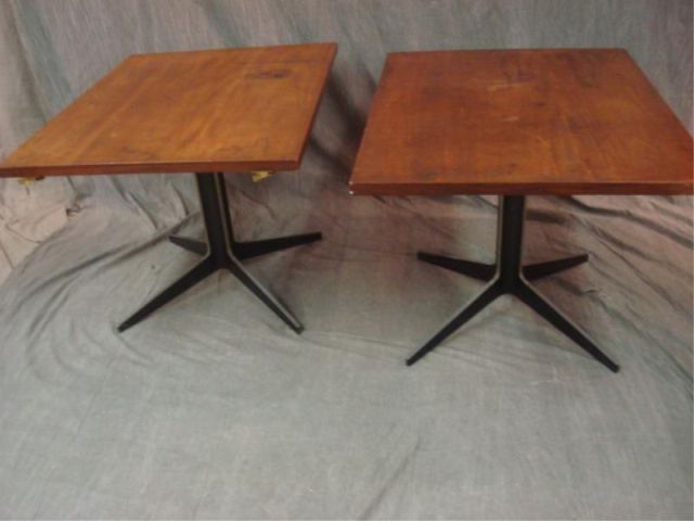 Appraisal: Pair of Midcentury pedestal tables Possibly Eames and are attachable