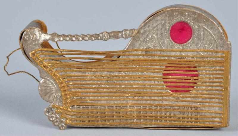 Appraisal: Dresden Autoharp Ornament Candy Container Description German Beautiful condition Condition