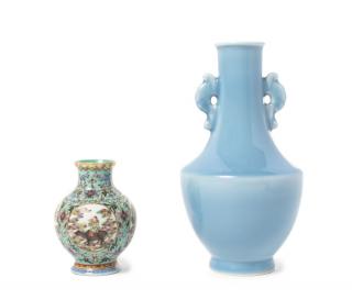 Appraisal: Two Porcelain Vases Two Porcelain Vases the first a clair-de-lune