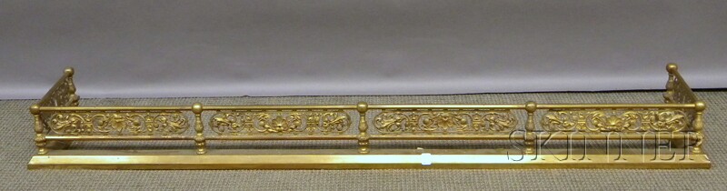 Appraisal: Victorian Cast Brass and Brass Fireplace Fender ht lg dp