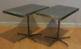 Appraisal: Two aluminium cafe tables